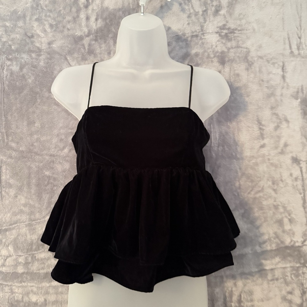 Urban Outfitters Top Womens Size XS Black Velvet Fairy Grunge Rave Dressy‎ NWT